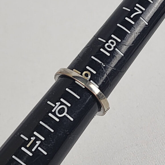 925 Sterling Silver Black Square Stone Ring Size 9 - Picture 8 of 8